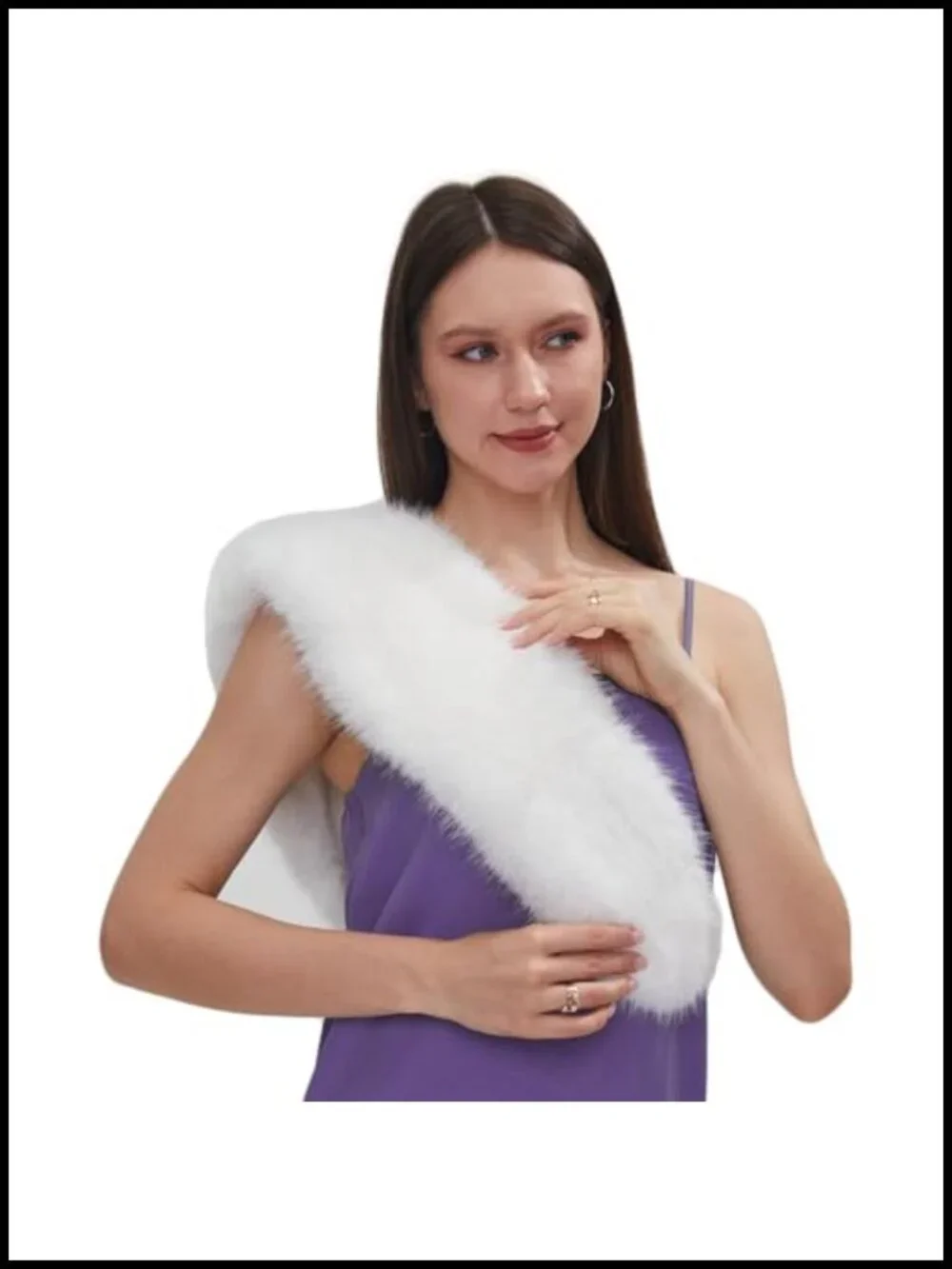 Faux Fur Scarf Neck Collar Warmer Stole Shawl Evening Wrap Winter Luxury